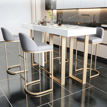 Modern Scratch Resistant White Marble Bar Table — Table Only