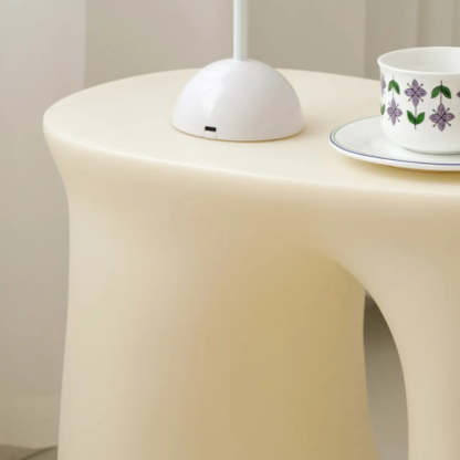 Modern Sculptural Acrylic White Side Table — Pea Green