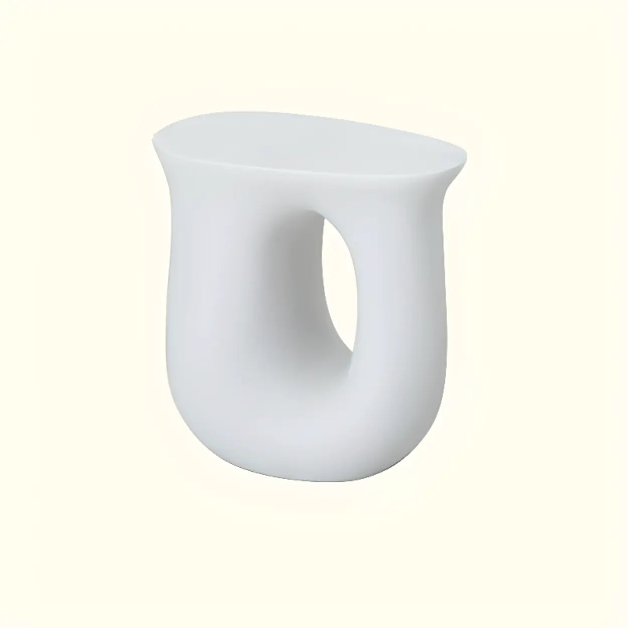 Modern Sculptural Acrylic White Side Table — Grass Green
