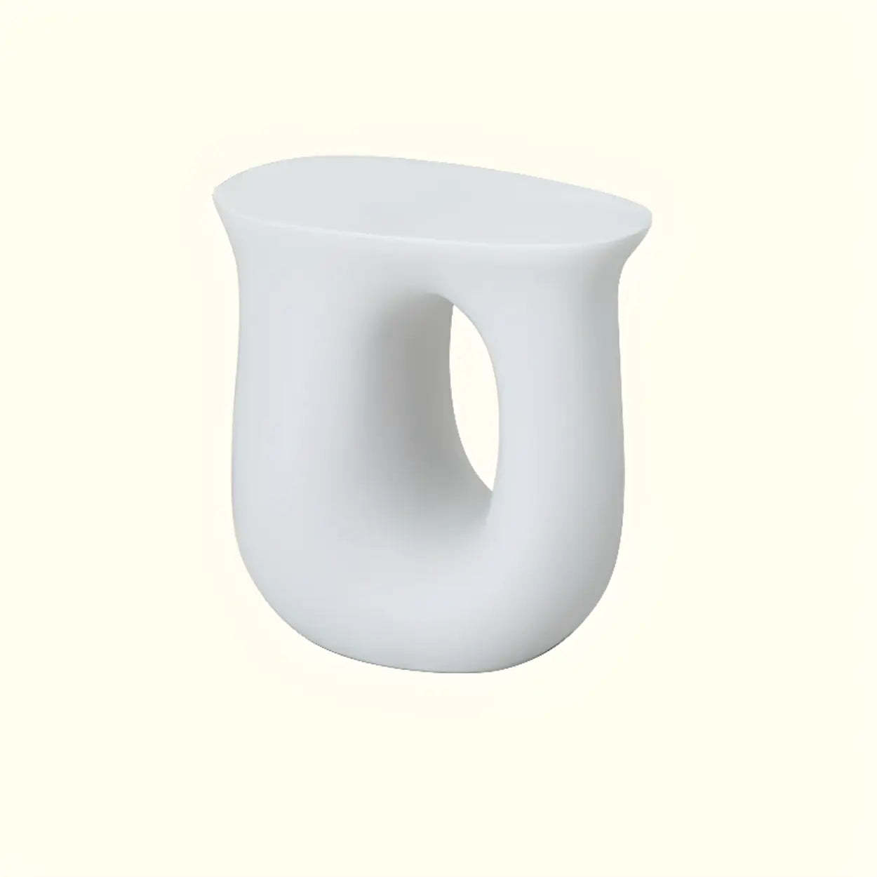 Modern Sculptural Acrylic White Side Table — Grass Green