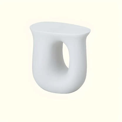 Modern Sculptural Acrylic White Side Table — Grass Green