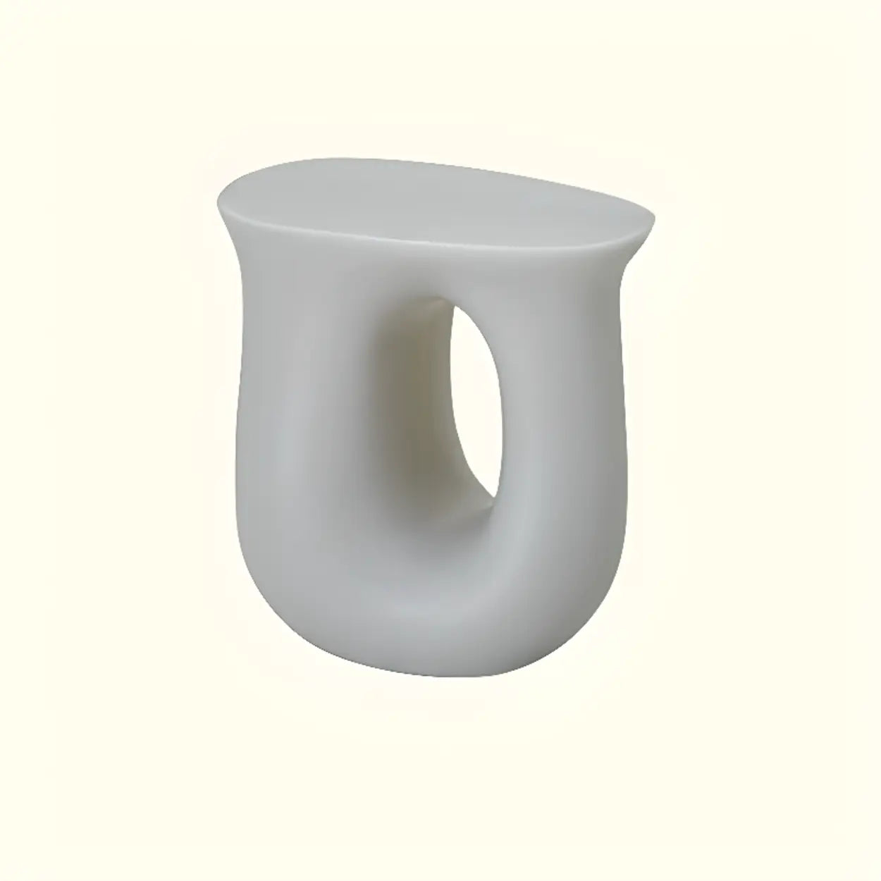 Modern Sculptural Acrylic White Side Table — Dark Pink