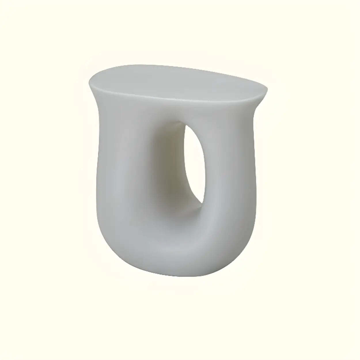 Modern Sculptural Acrylic White Side Table — Dark Pink