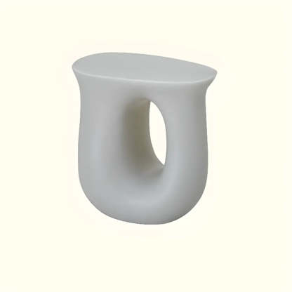 Modern Sculptural Acrylic White Side Table — Dark Pink