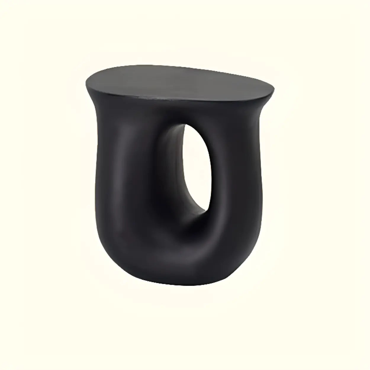 Modern Sculptural Acrylic White Side Table — Orange