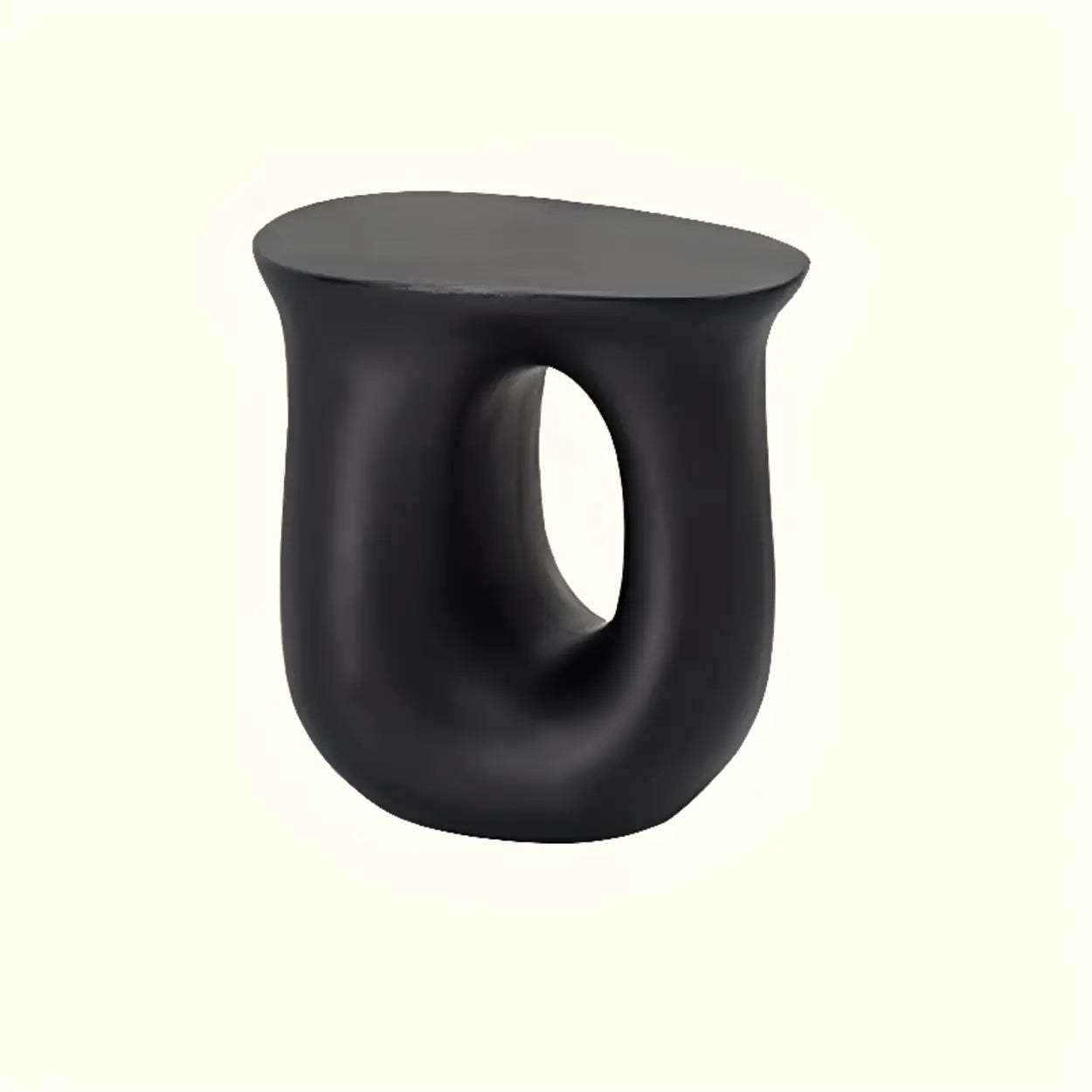 Modern Sculptural Acrylic White Side Table — Orange