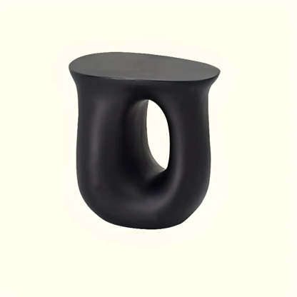 Modern Sculptural Acrylic White Side Table — Orange
