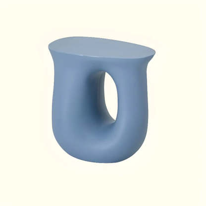 Modern Sculptural Acrylic White Side Table — Gray Blue