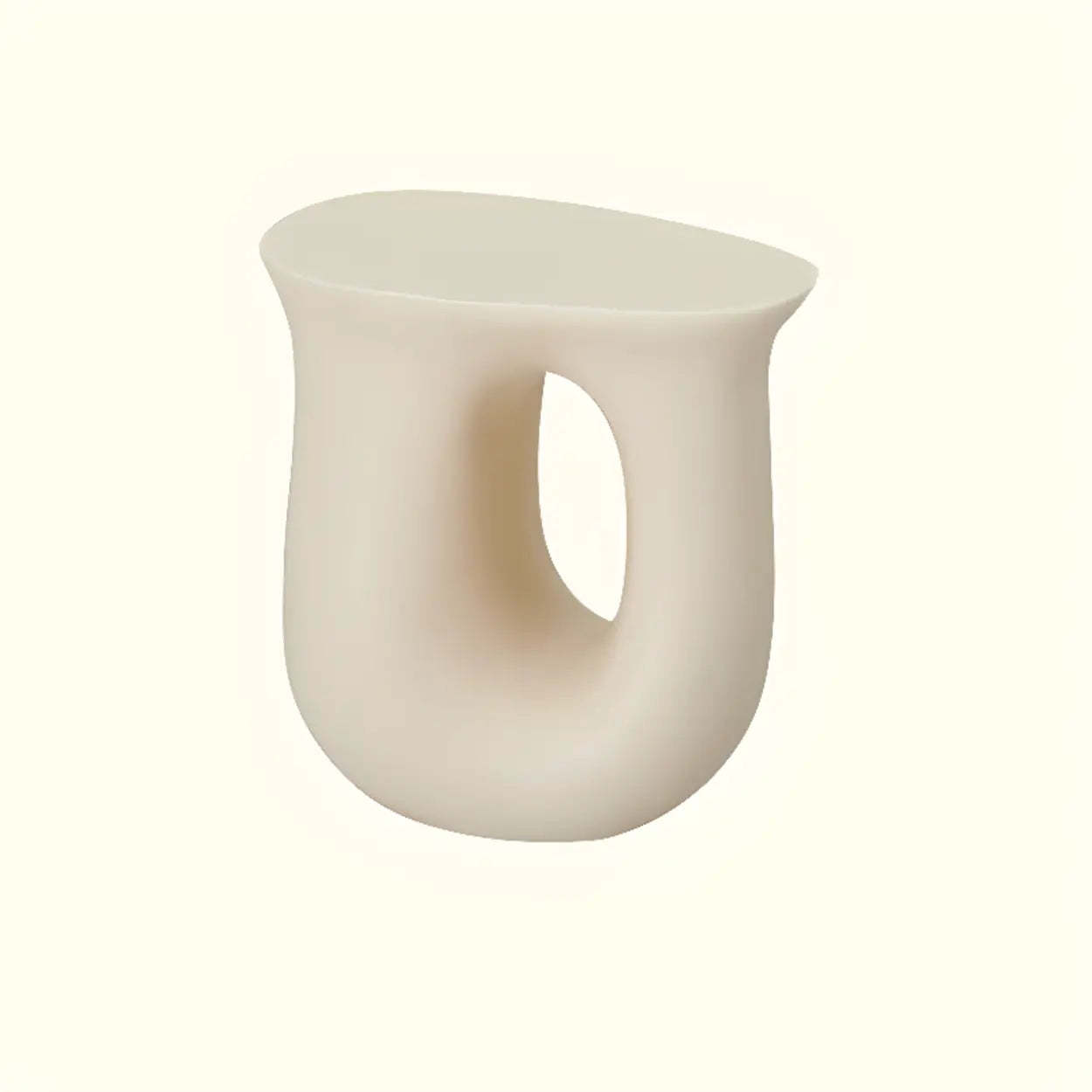 Modern Sculptural Acrylic White Side Table — Green