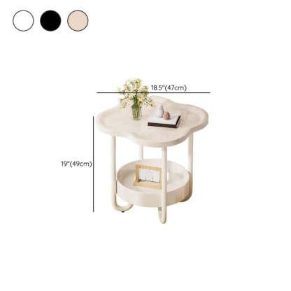 Modern Black Small Side Table with Shelf