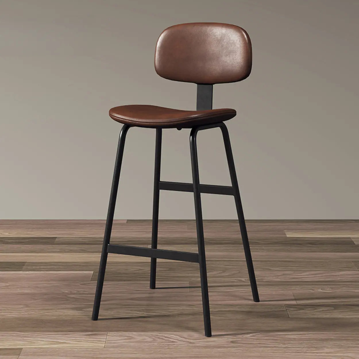 Modern Saddle Seat Low-Back Bar Stool