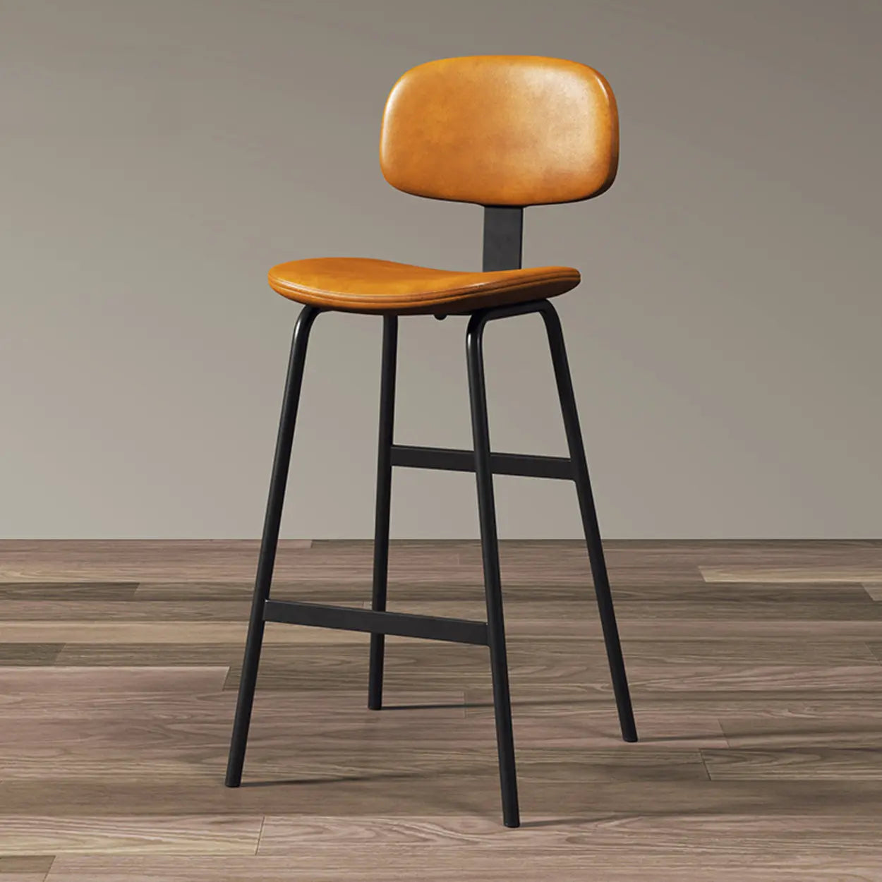 Modern Saddle Seat Low-Back Bar Stool