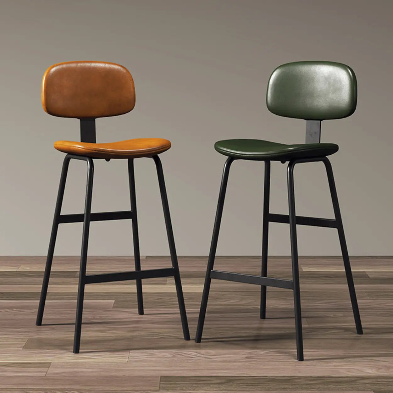 Modern Saddle Seat Low-Back Bar Stool