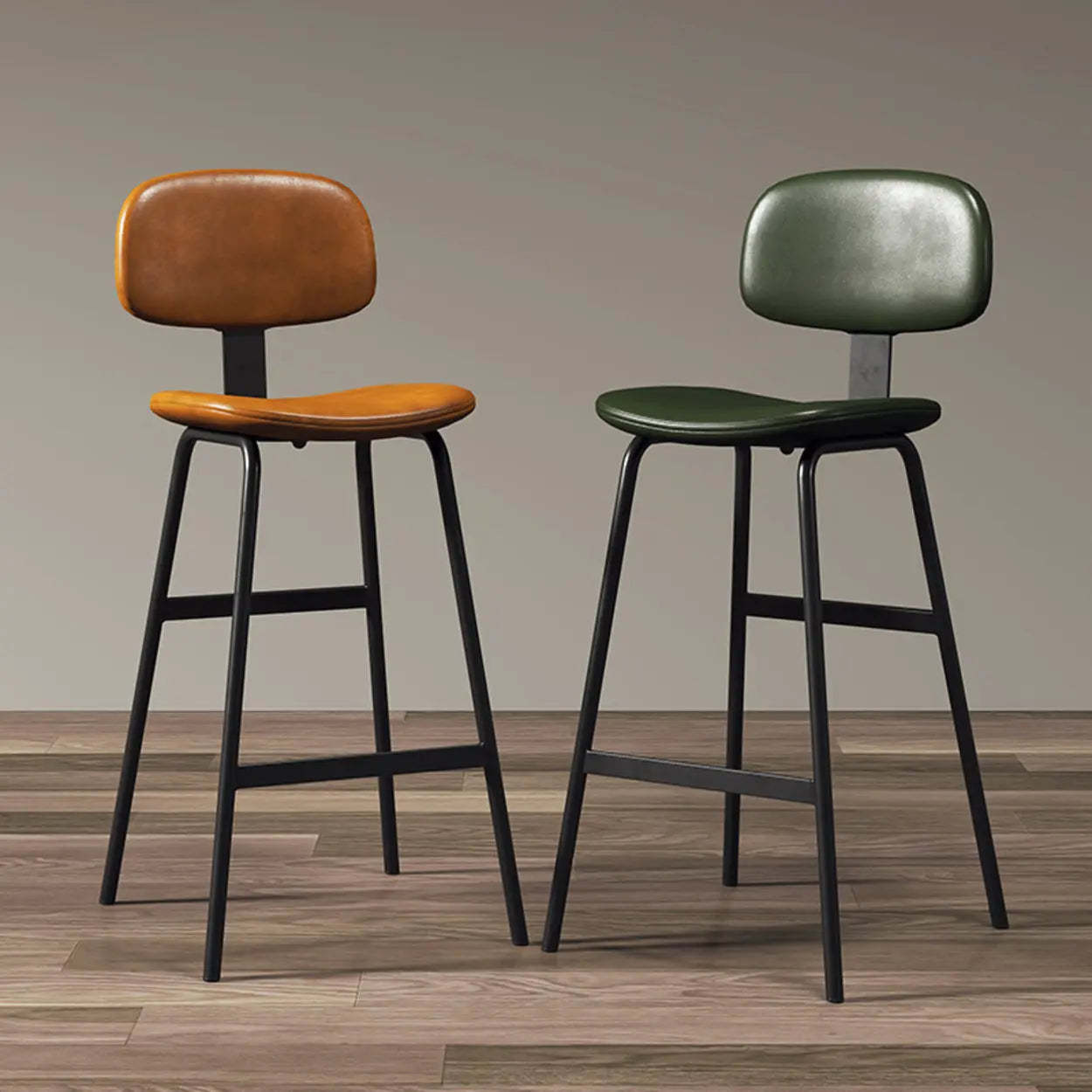 Modern Saddle Seat Low-Back Bar Stool