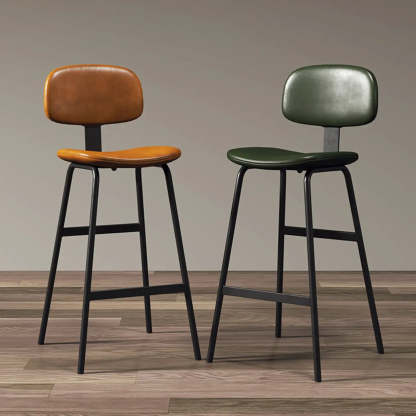 Modern Saddle Seat Low-Back Bar Stool