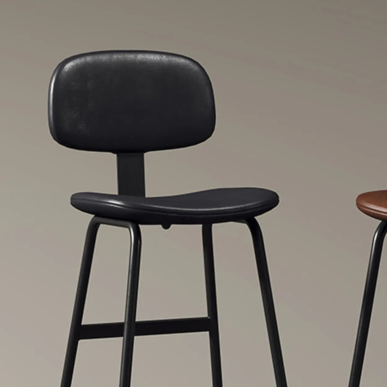 Modern Saddle Seat Low-Back Bar Stool