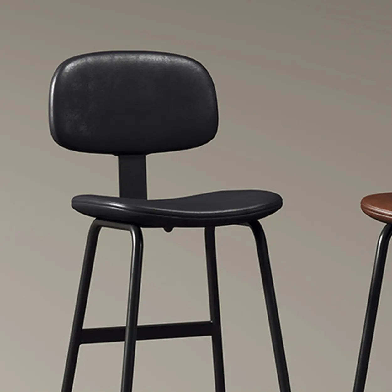 Modern Saddle Seat Low-Back Bar Stool