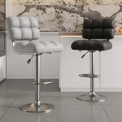 Green Rotating Adjustable Height Bar Stool — Black