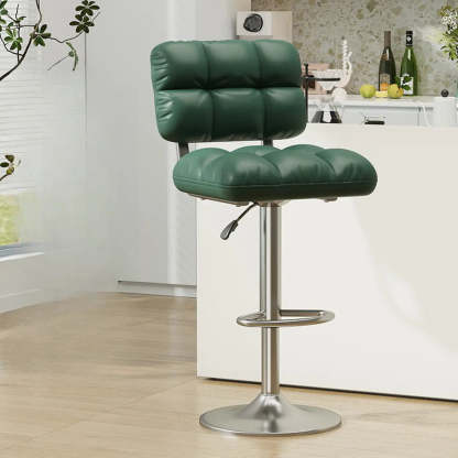 Green Rotating Adjustable Height Bar Stool — Blackish Green