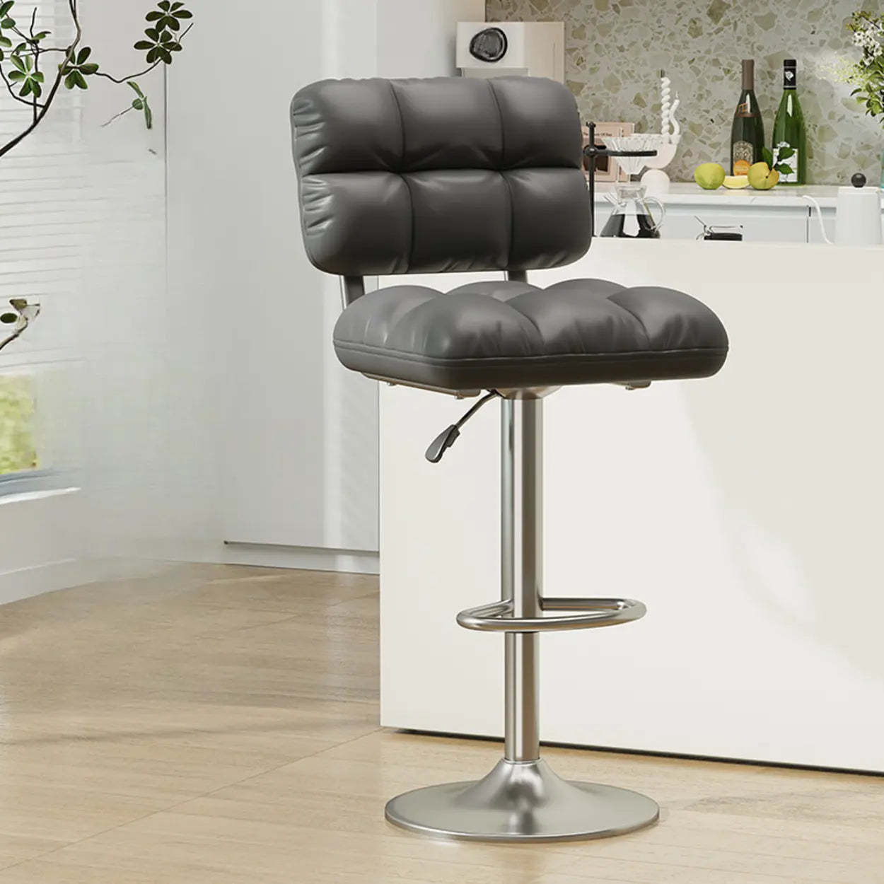 Lighom modern height rotating gray bar & counter stools