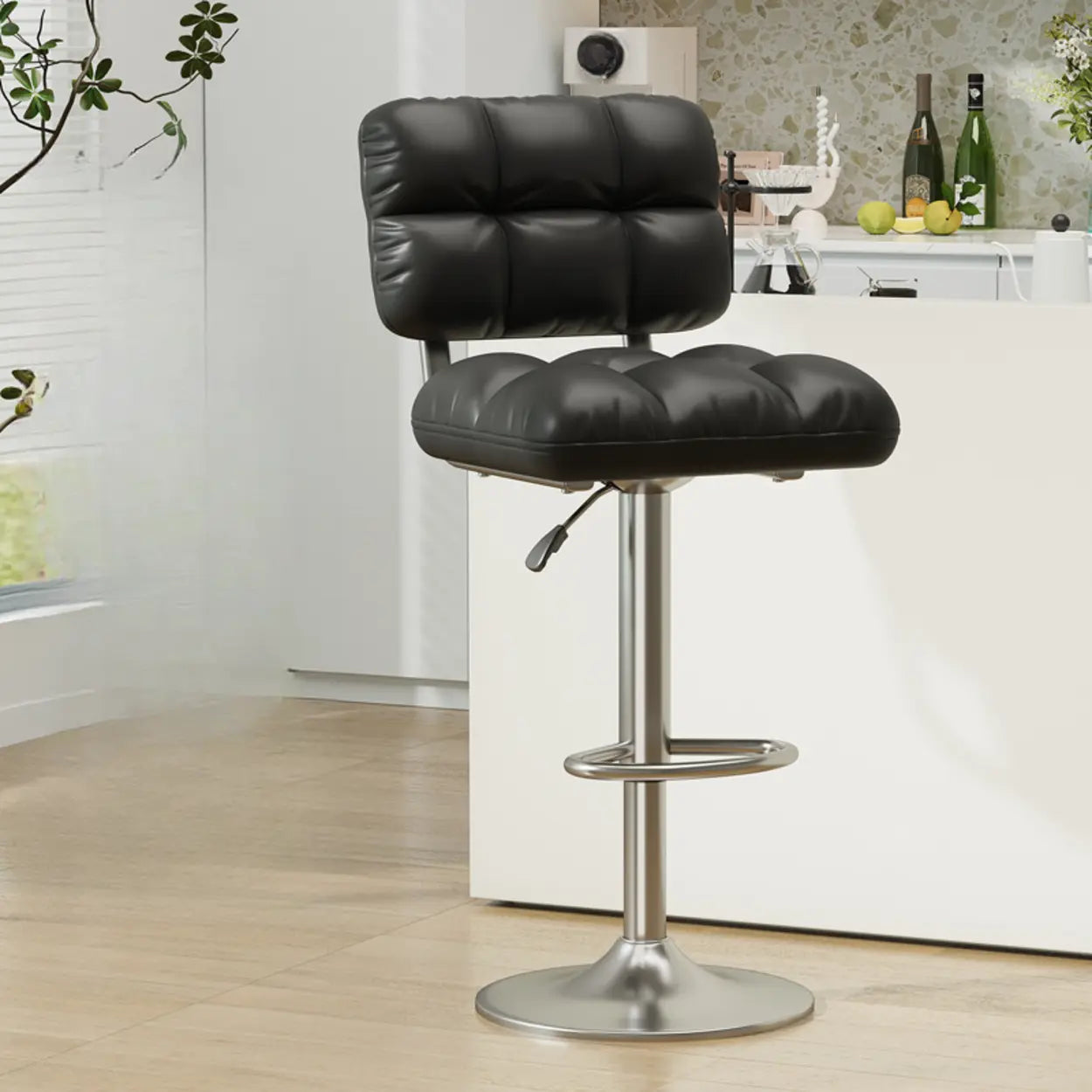 Green Rotating Adjustable Height Bar Stool