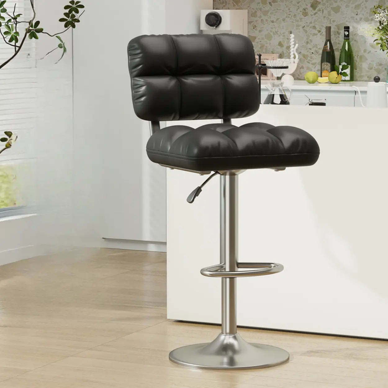 Green Rotating Adjustable Height Bar Stool