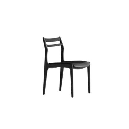 Modern Walnut Natural Wood Side Dining Chair — Black / Light Grey