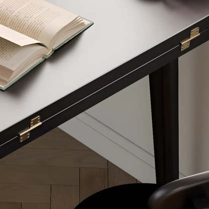 Modern Simple Black Round Wood Extendable Dining Table — Without Chairs / Walnut