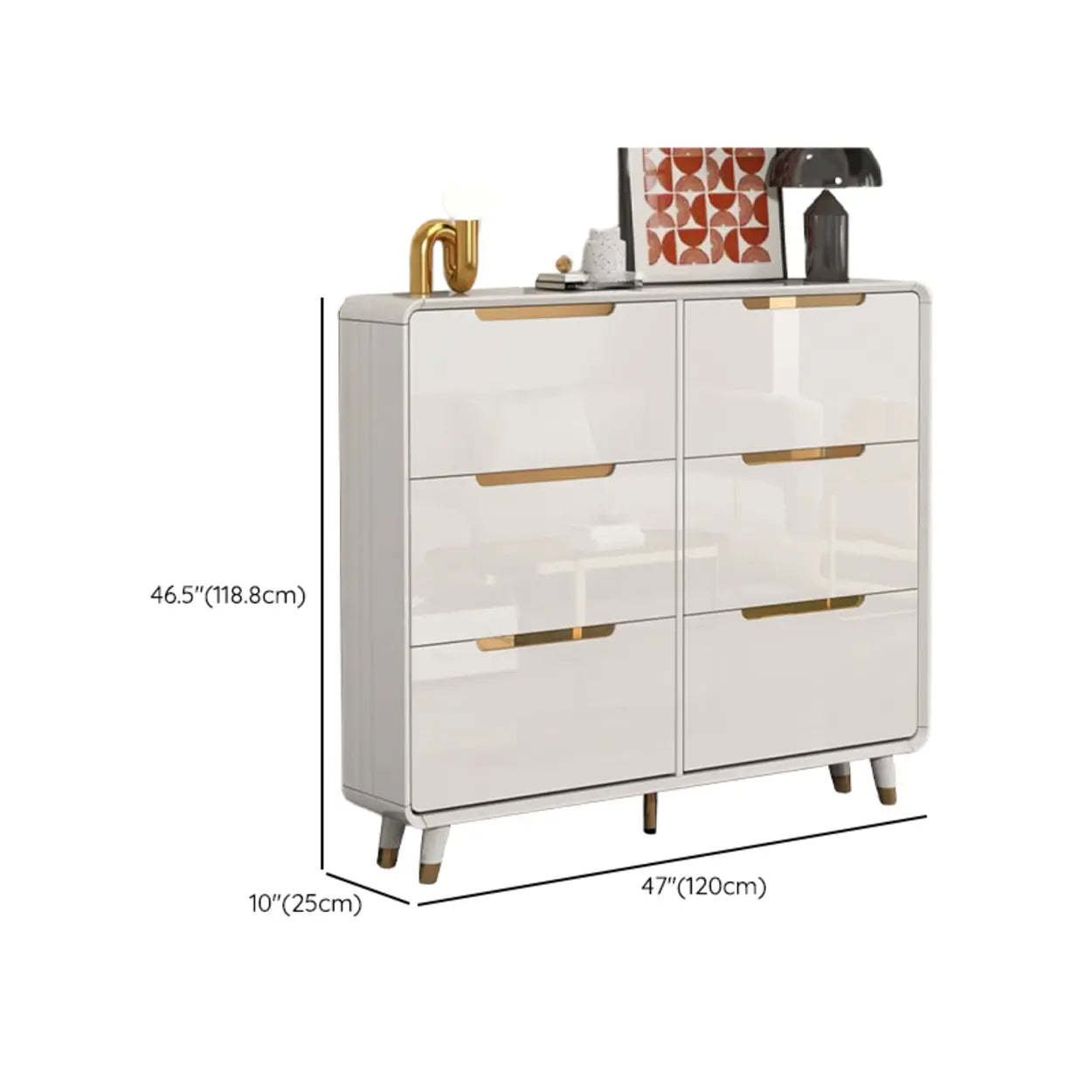 Modern Slim White Wood Entryway Shoe Cabinet