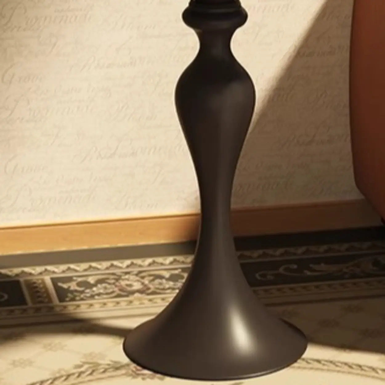 Modern Small Black Sculpted Pedestal Side Table