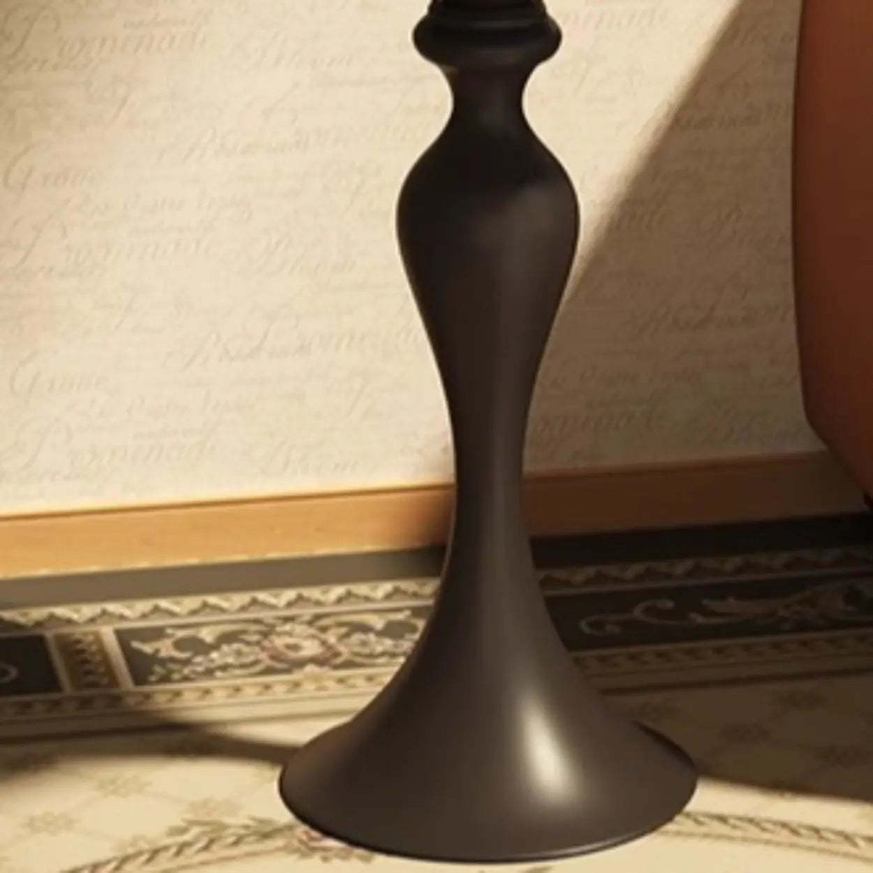 Modern Small Black Sculpted Pedestal Side Table