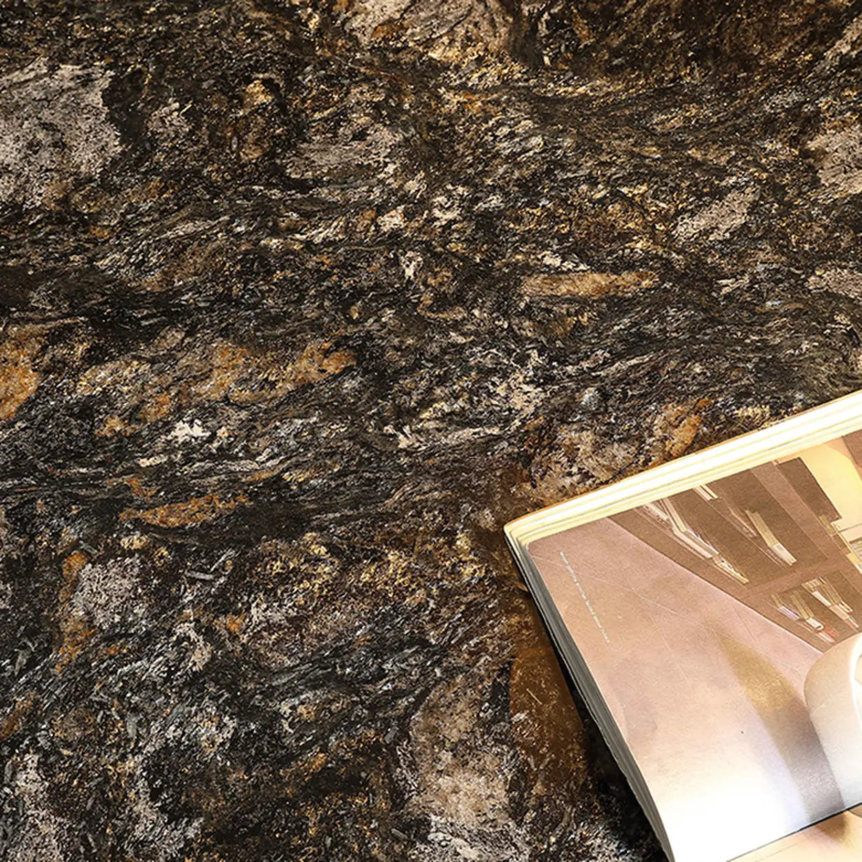 Modern Small Round Polished Stone Coffee Table