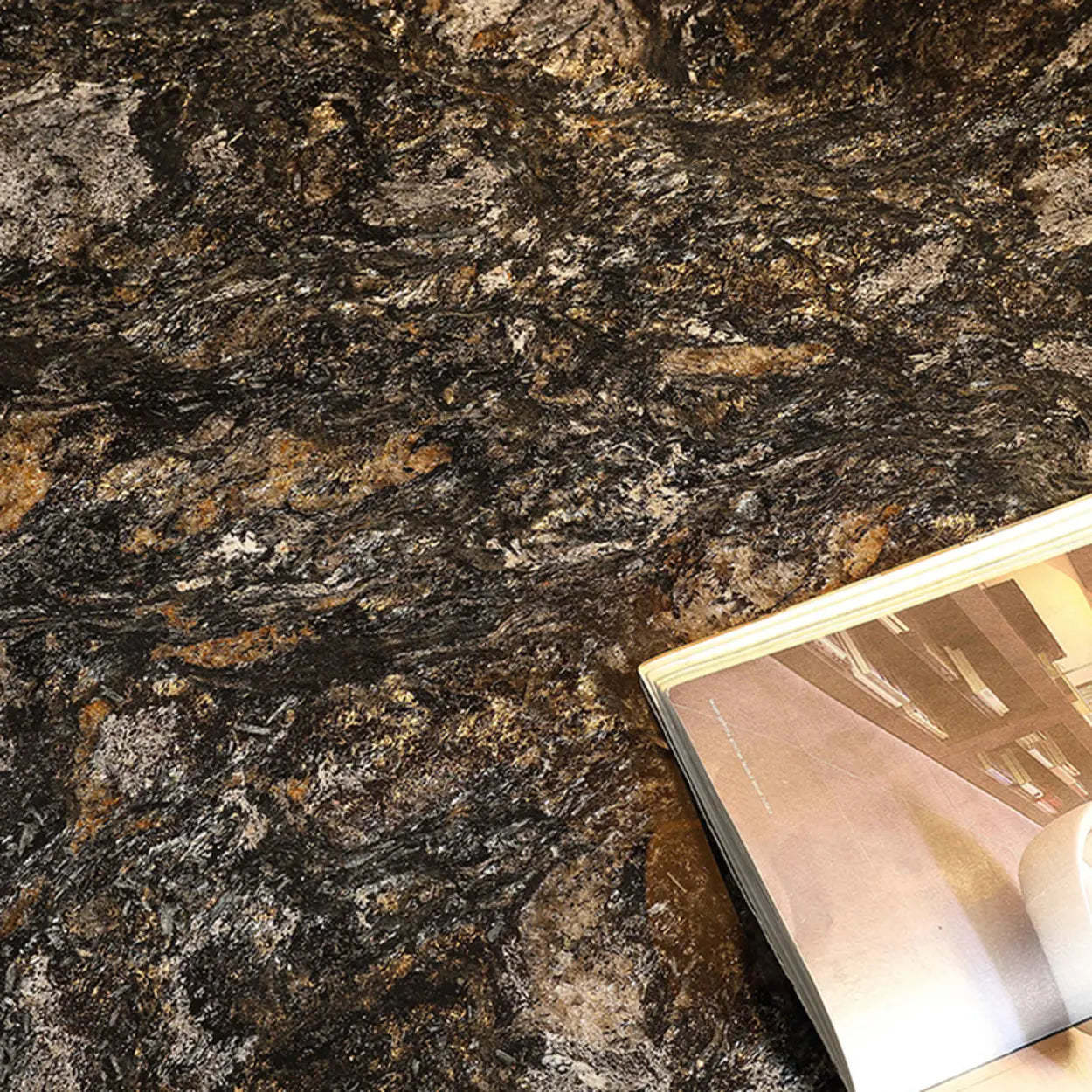 Modern Small Round Polished Stone Coffee Table