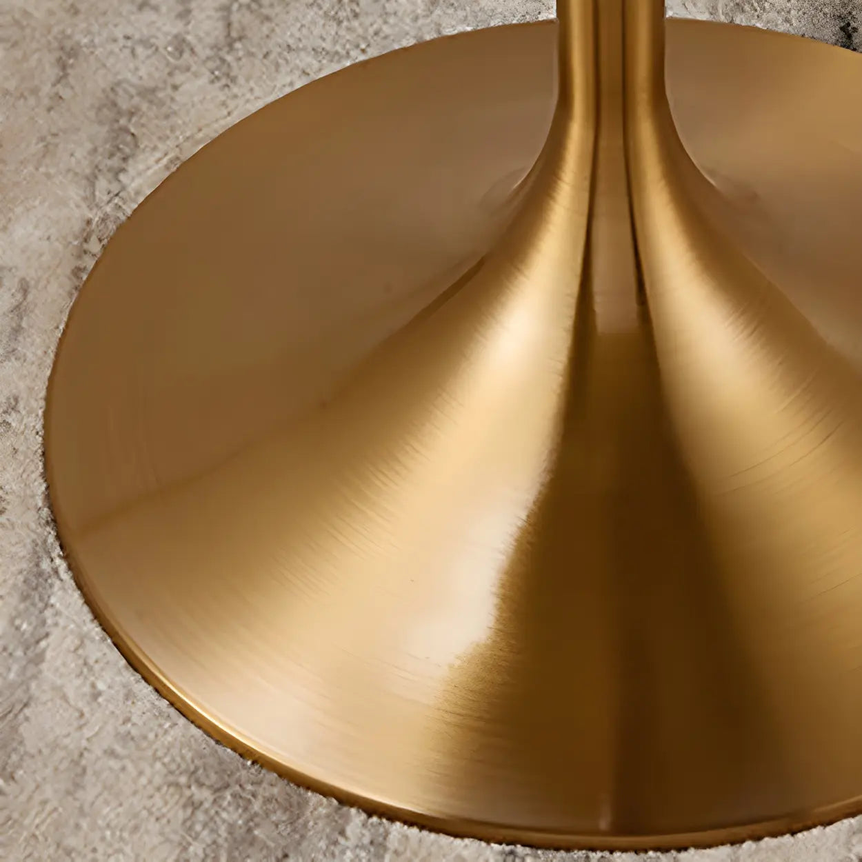 Modern Small Round Gold-Base Bar Table — Grey / Table Only