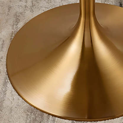 Modern Small Round Gold-Base Bar Table — Grey / Table Only