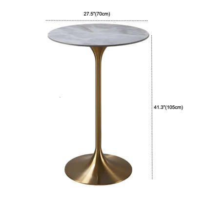 Modern Small Round Gold-Base Bar Table