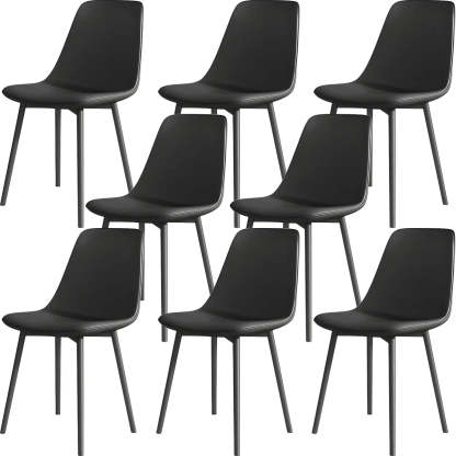 Modern Solid Back PU Leather Dining Chair — Green / 1 Piece