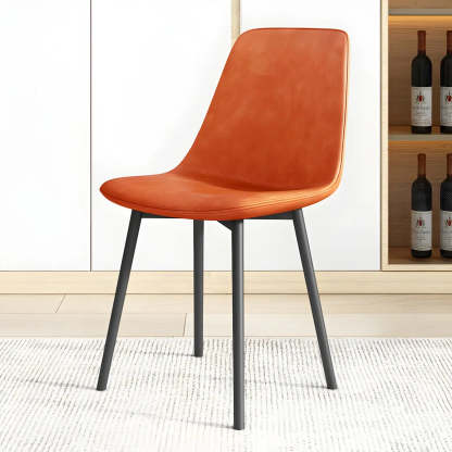 Modern Solid Back PU Leather Dining Chair