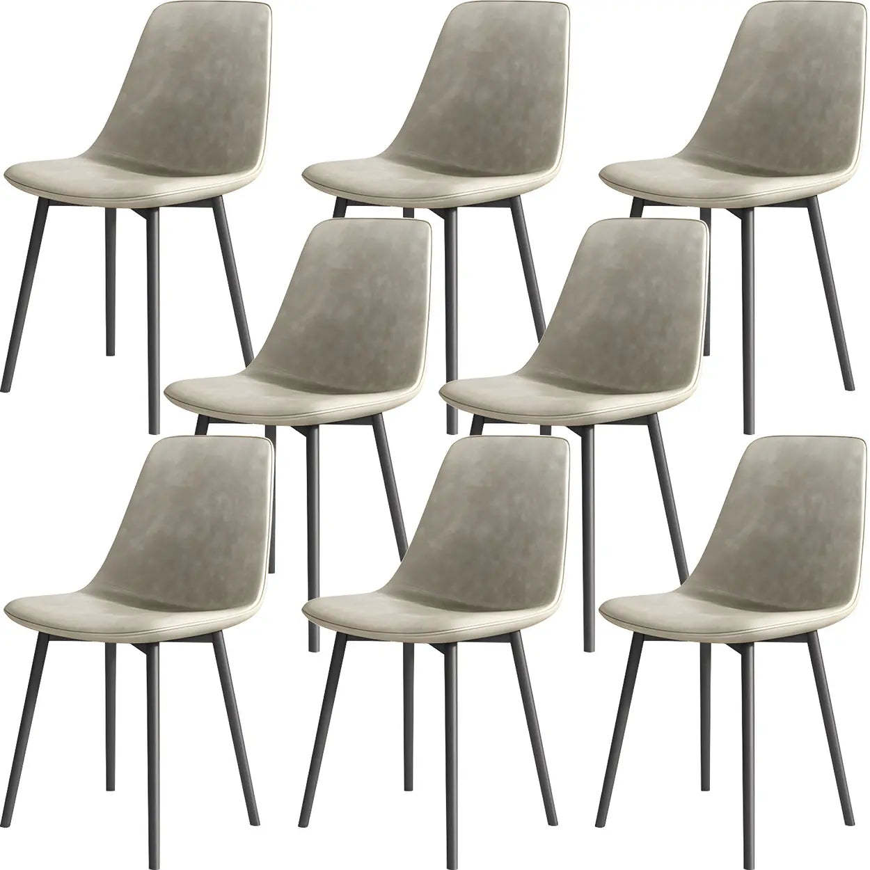Modern Solid Back PU Leather Dining Chair