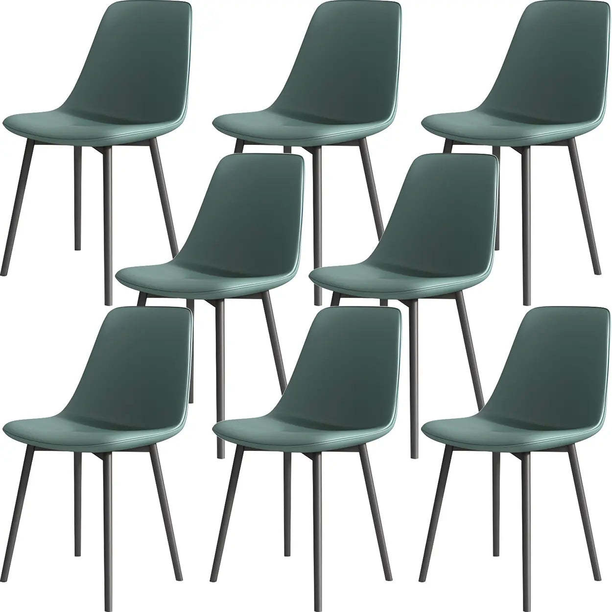 Modern Solid Back PU Leather Dining Chair