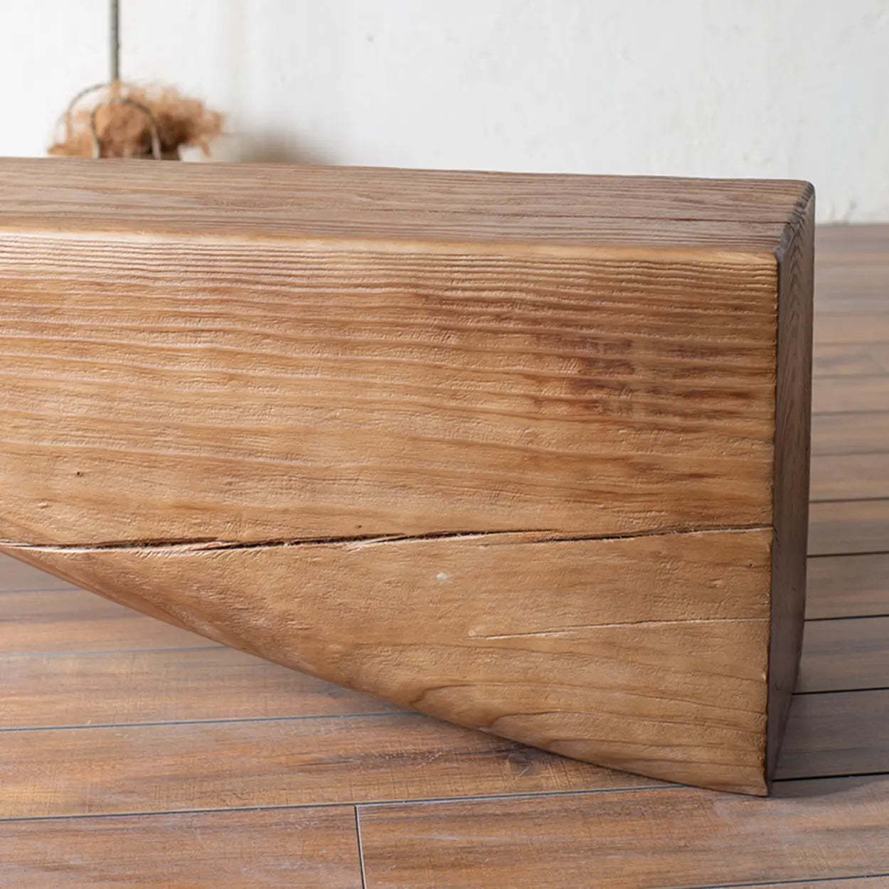 Modern Solid Wood Wave Bench — Vintage Color / Single Arch