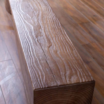 Modern Solid Wood Wave Bench — Natural / Single Arch