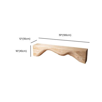 Modern Solid Wood Wave Bench — Natural / Double Arch