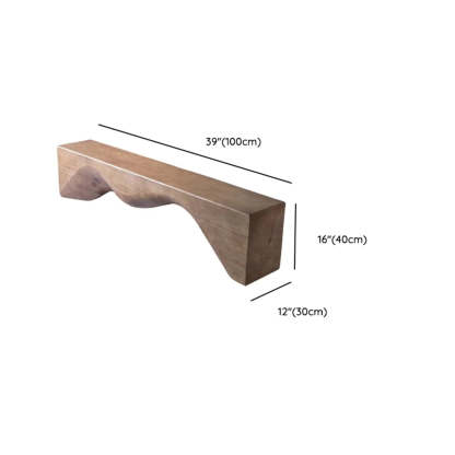 Modern Solid Wood Wave Bench — Natural / Double Arch