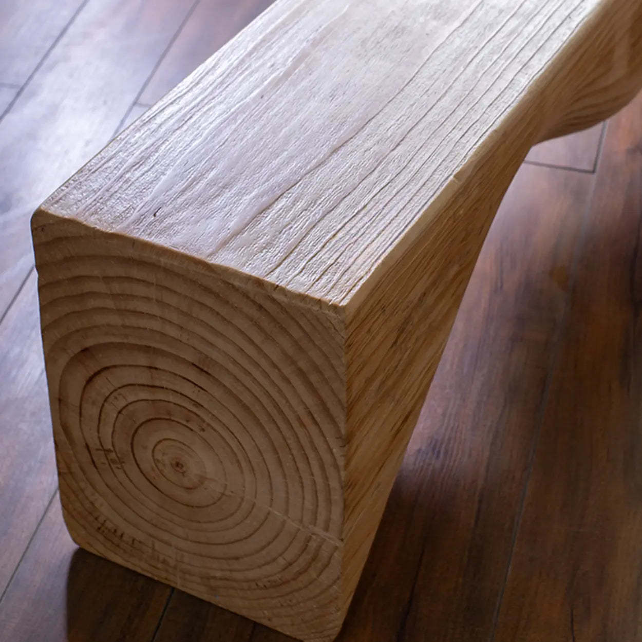 Modern Solid Wood Wave Bench — Vintage Color / Single Arch