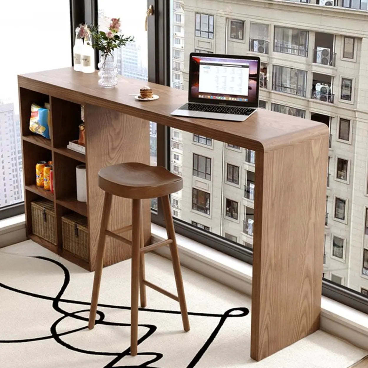 Space-Saving Bar Height Table with Storage