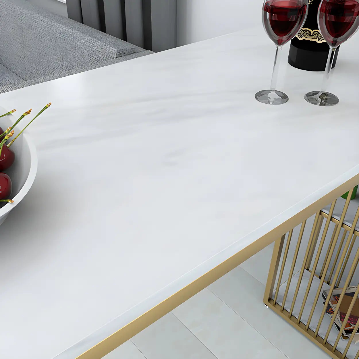 Modern Space-Saving Bar Table with Shelves — Black / Table Only
