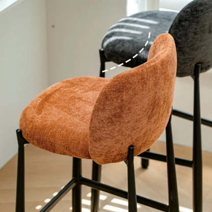Modern Square Low-Back Upholstered Counter Bar Stool