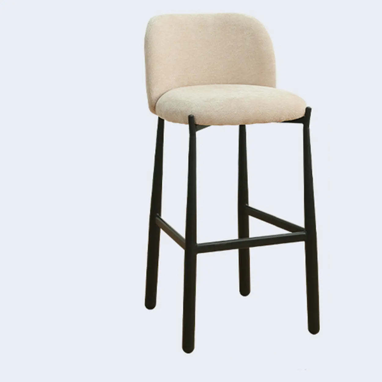 Modern Square Low-Back Upholstered Counter Bar Stool
