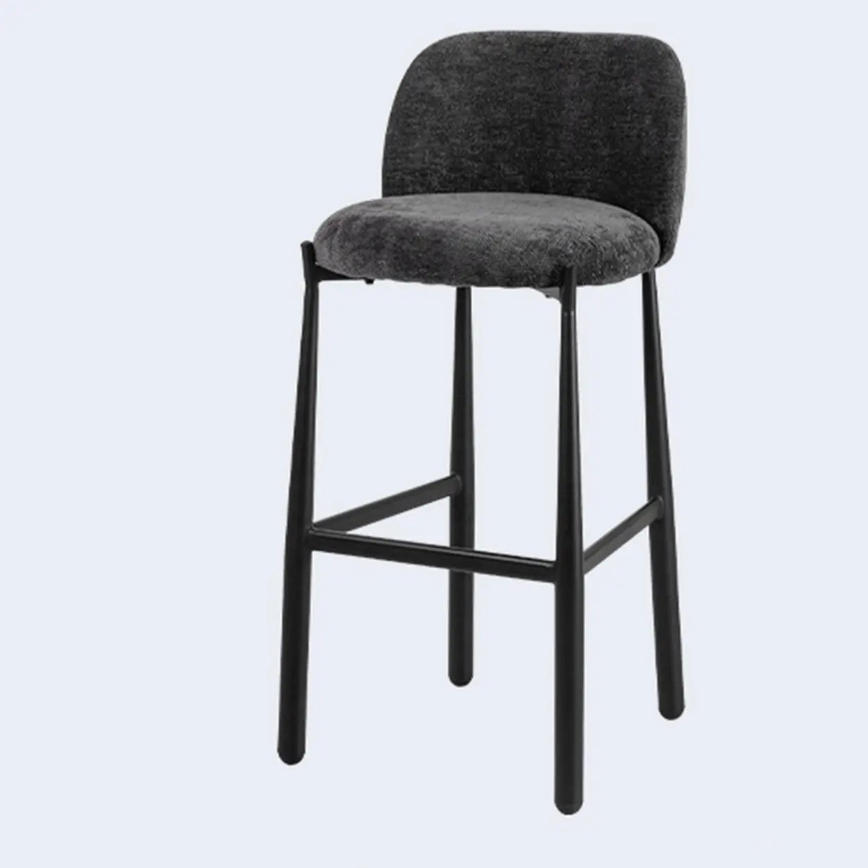 Modern Square Low-Back Upholstered Counter Bar Stool
